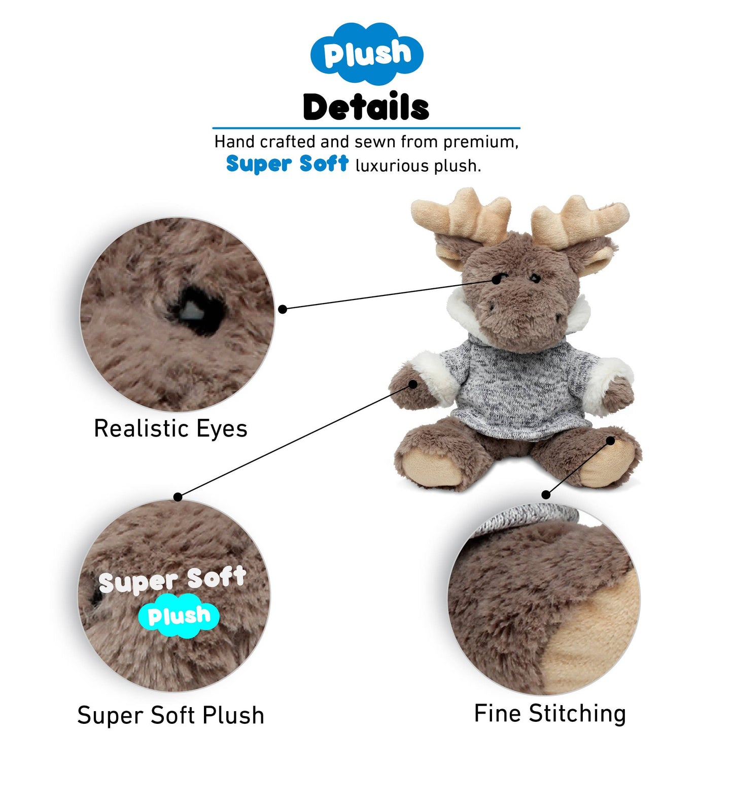 Marvin the Moose w/ Grey Hooded Sweater
