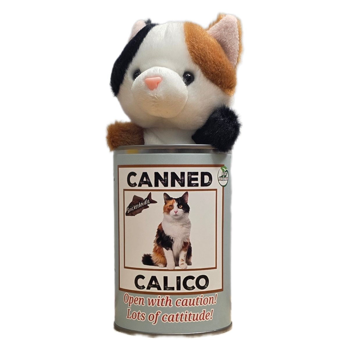 Snickerdoodle the Canned Calico Cat