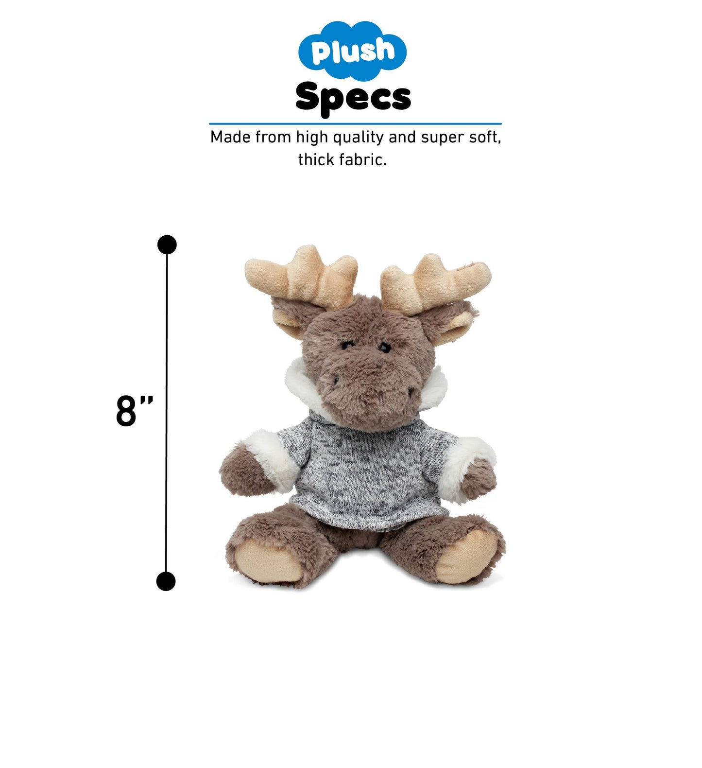 Marvin the Moose w/ Grey Hooded Sweater