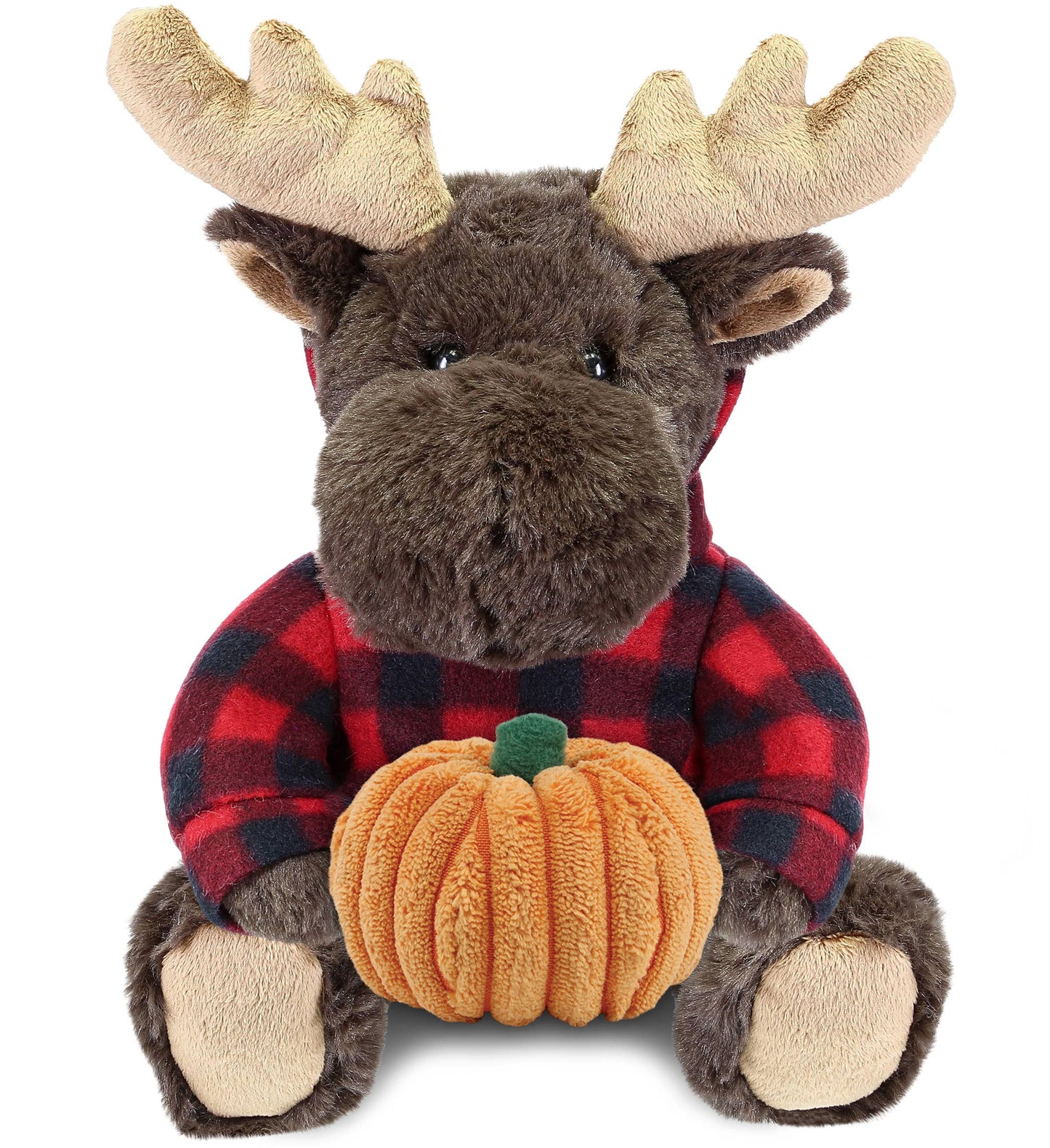 Pumpkin the Moose w/Red Plaid Hoodie