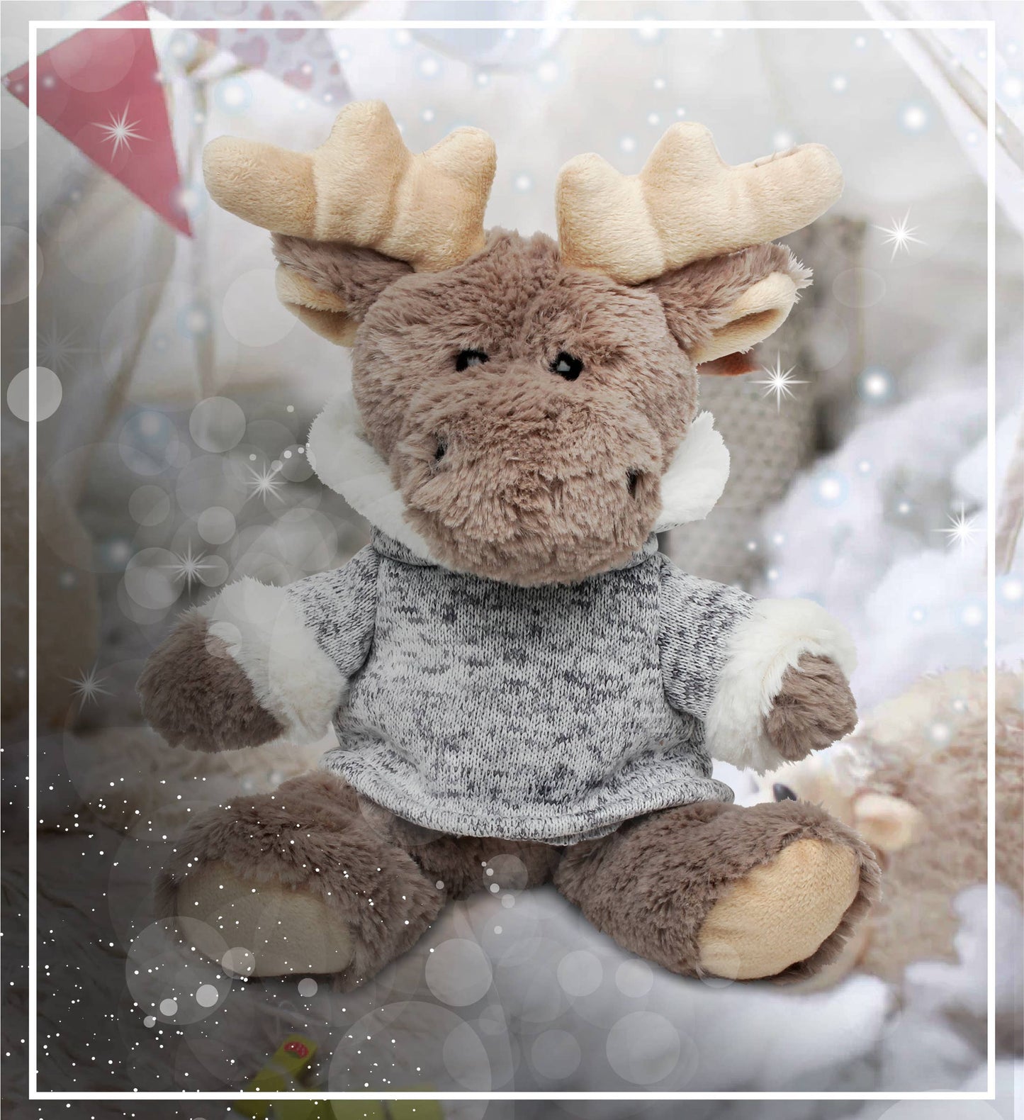 Marvin the Moose w/ Grey Hooded Sweater