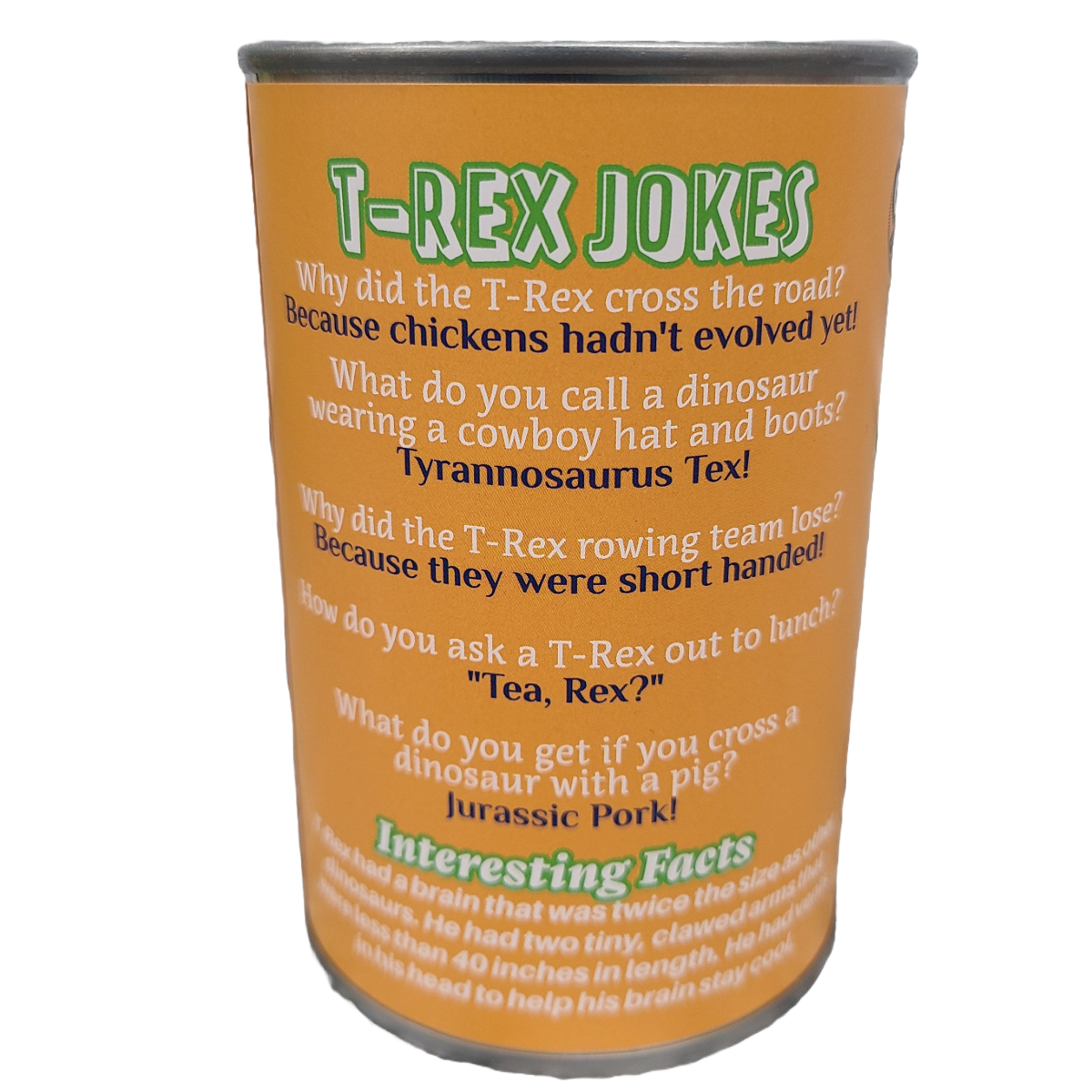 Canned Gifts - Rumble the Canned T-Rex Dinosaur
