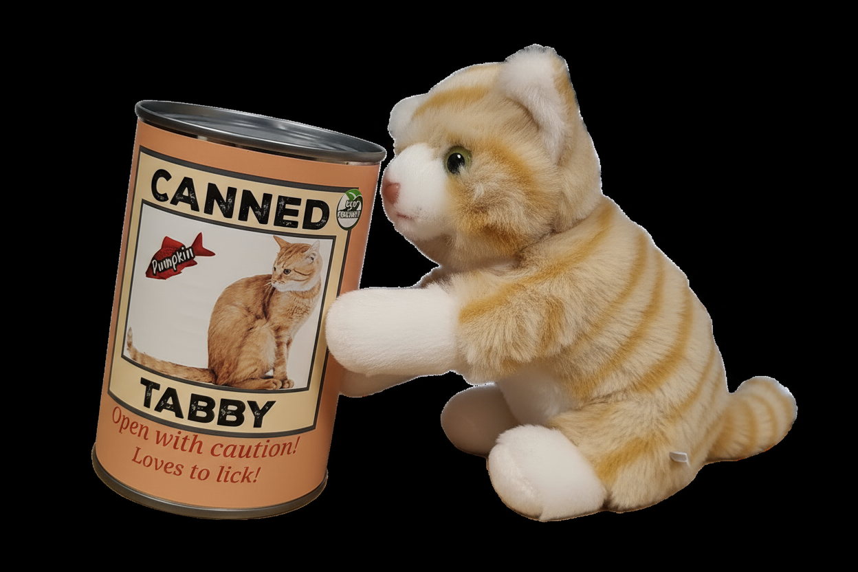 Canned Gifts - Pumpkin the Canned Orange Tabby Cat