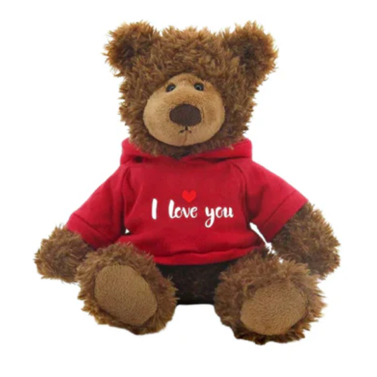Love Collection - Adam the Brown Teddy Bear in a Red Hoodie