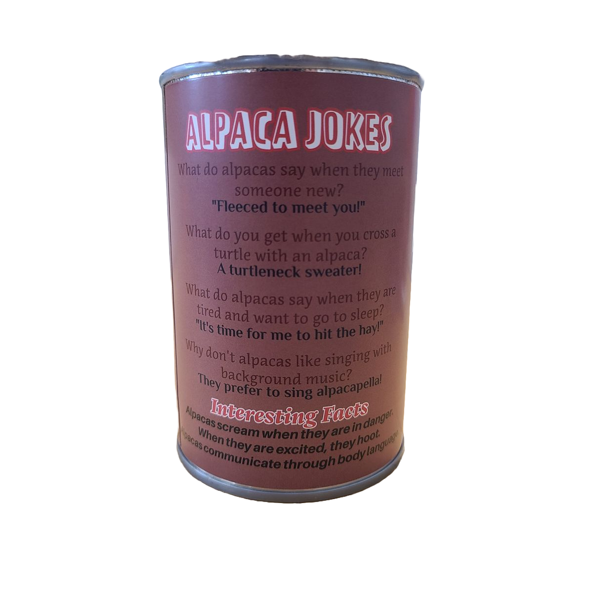 Canned Gifts - Spitfire the Canned Alpaca