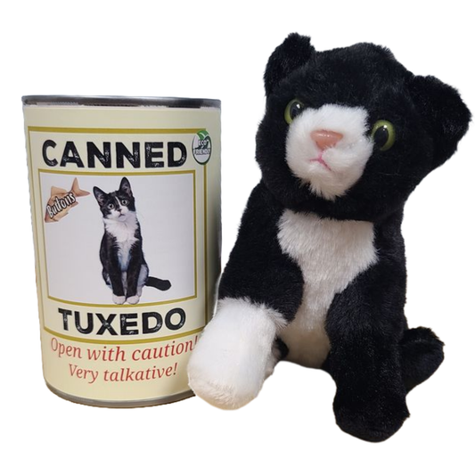 Buttons the Canned Tuxedo Cat