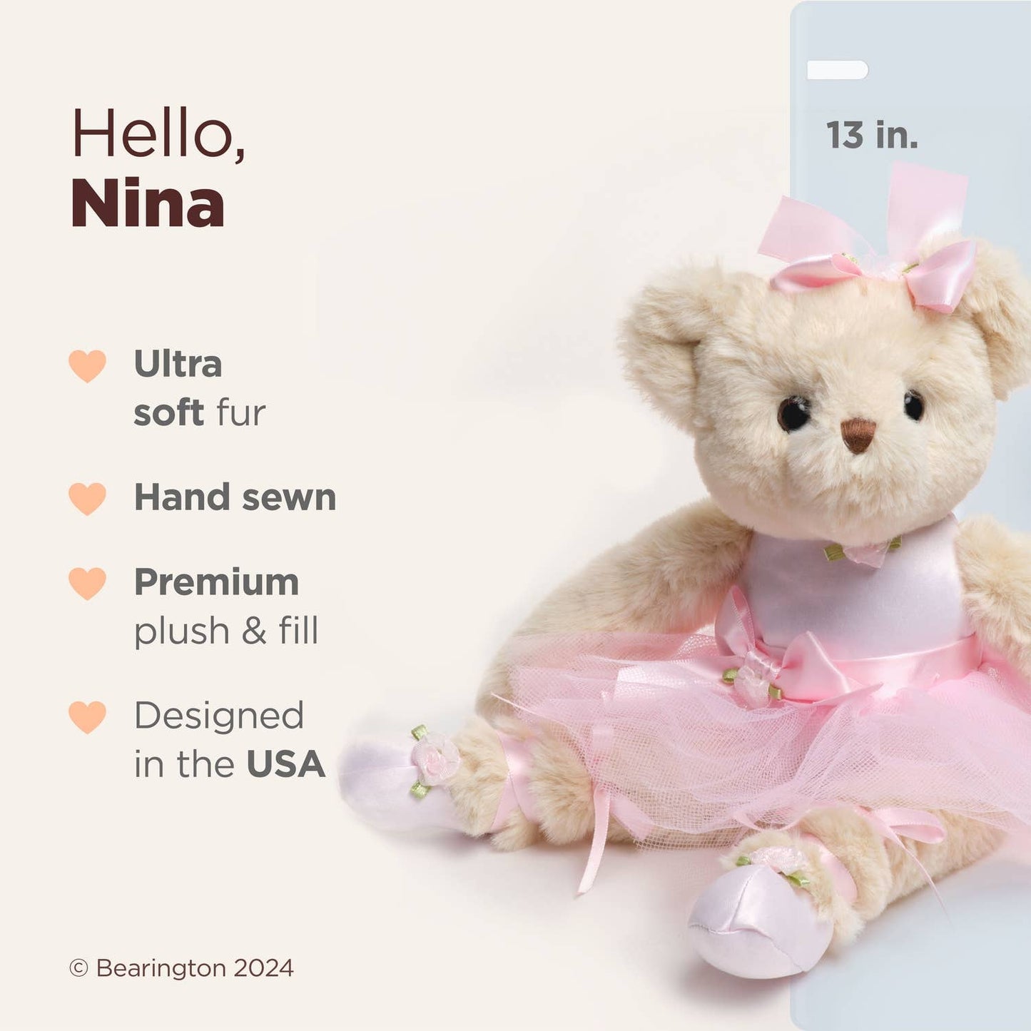 Bearington Collection - Nina Teddy Bear Ballerina