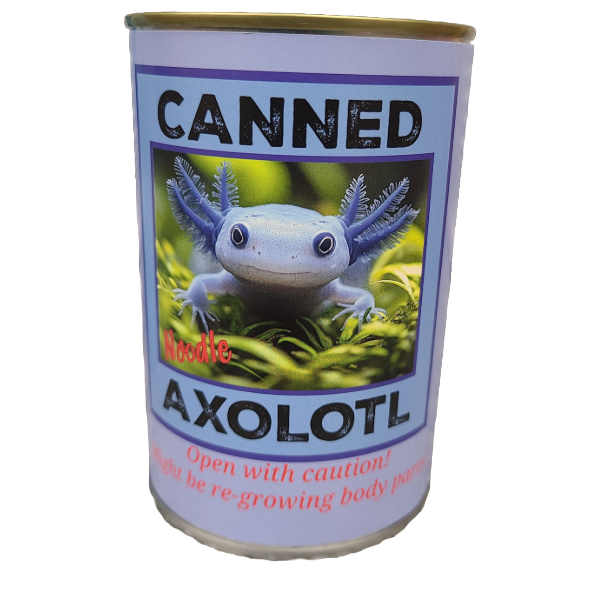 Canned Gifts - Noodle the Canned Blue Axolotl
