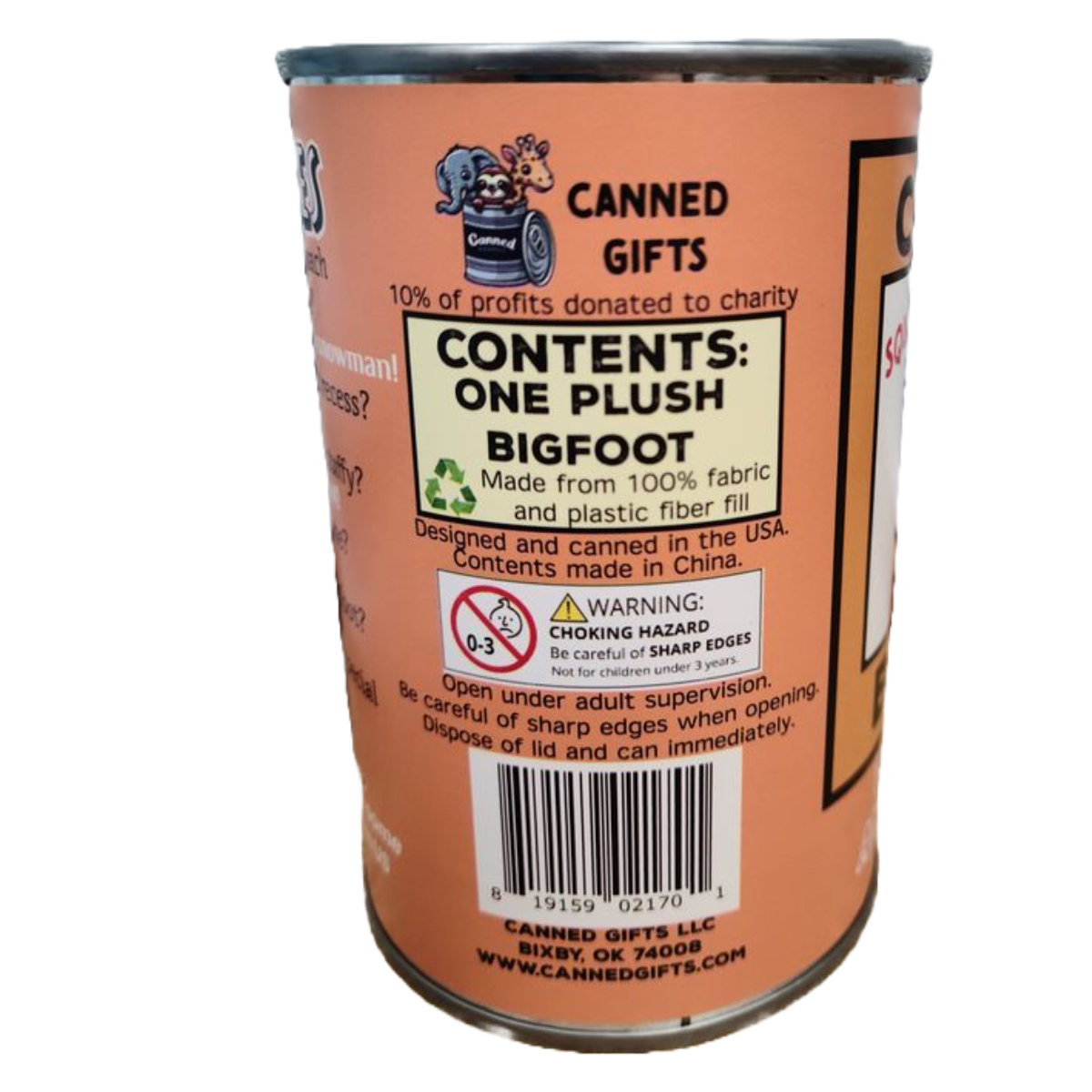 Canned Gifts - Squatch the Canned Bigfoot