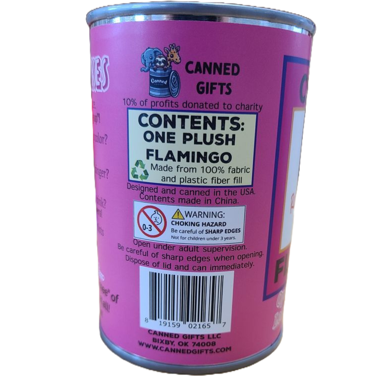 Canned Gifts - Rosy the Canned Flamingo