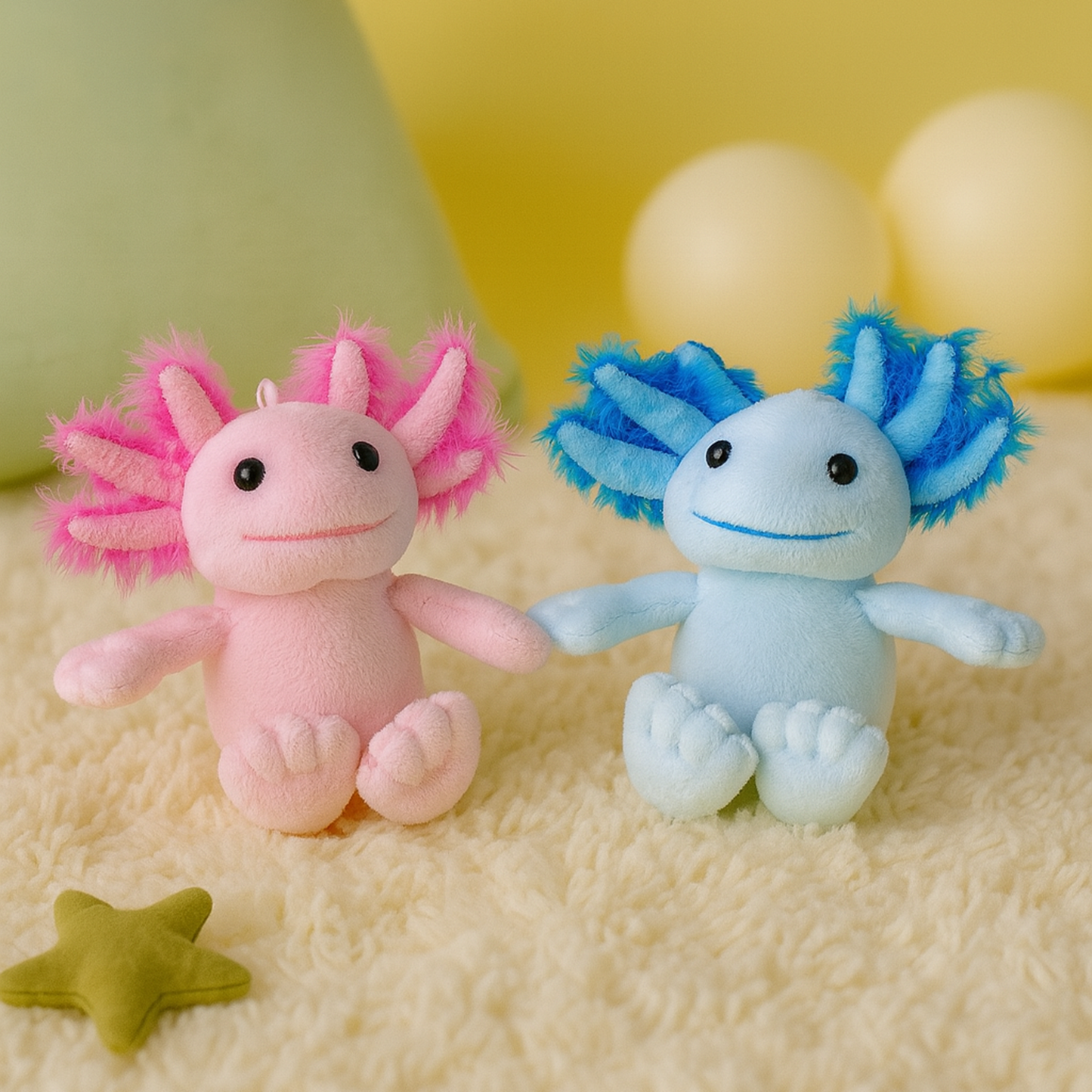 Valentine Collection - 4" Magnetic Axolotl Keychain Pair