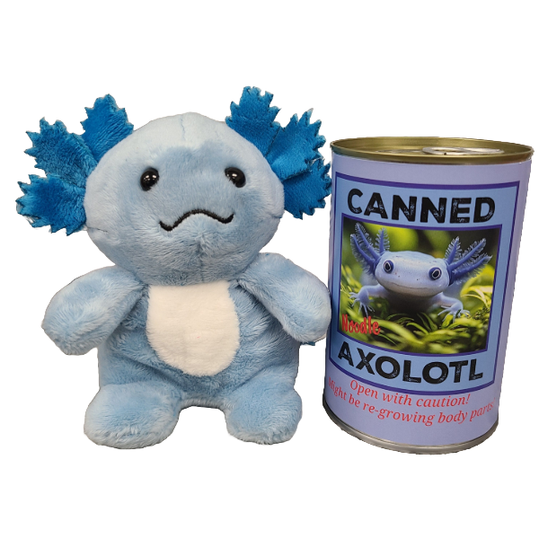 Canned Gifts - Noodle the Canned Blue Axolotl