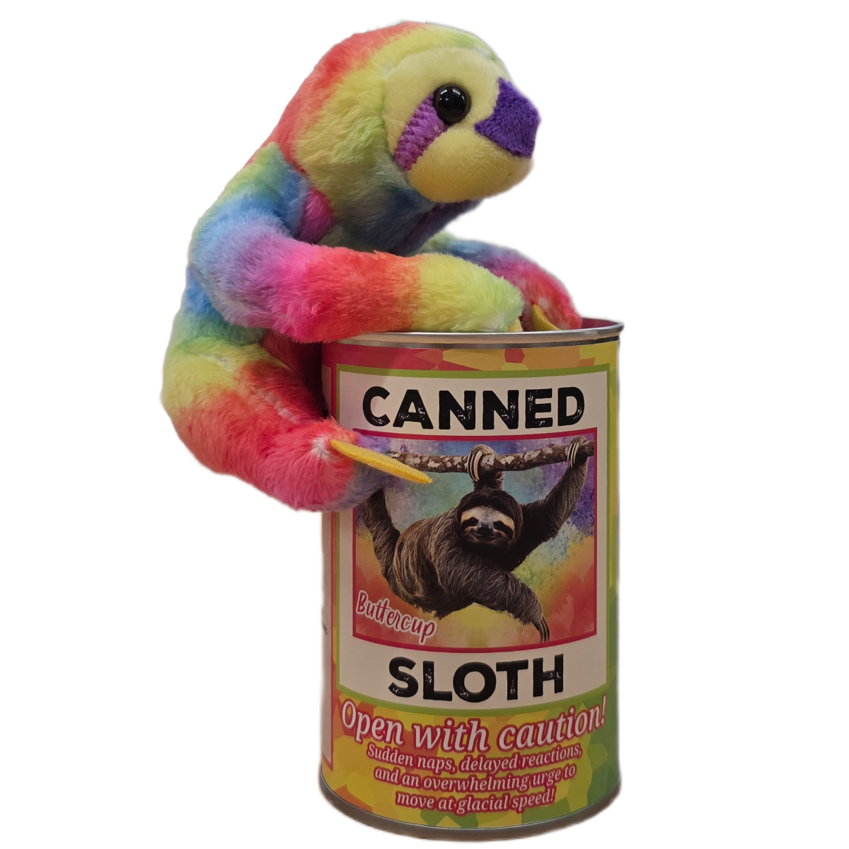 Buttercup the Canned Rainbow Sloth