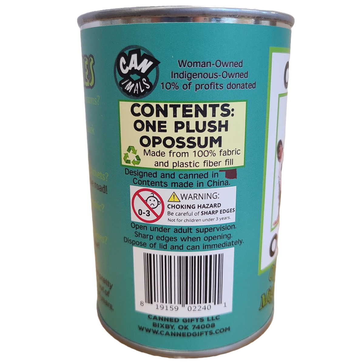 Canned Gifts - Oliver the Canned Opossum